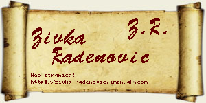 Živka Radenović vizit kartica